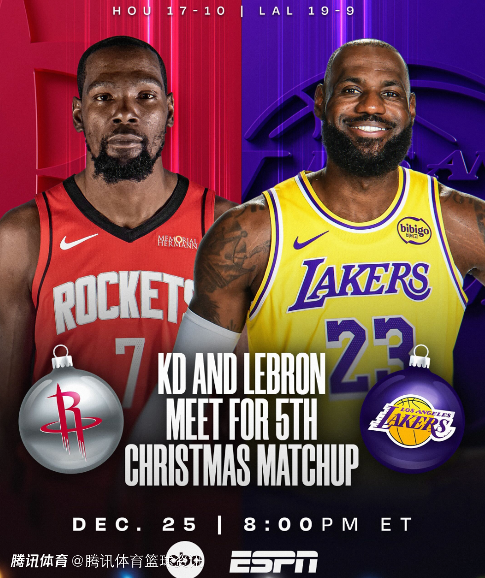 圣诞大战火箭vs湖人前瞻：东契奇复出助力老詹 杜兰特需加强进攻侵略性