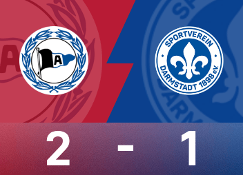 德乙战报：特拉洛维奇破门，比勒菲尔德2-1战胜达姆施塔特