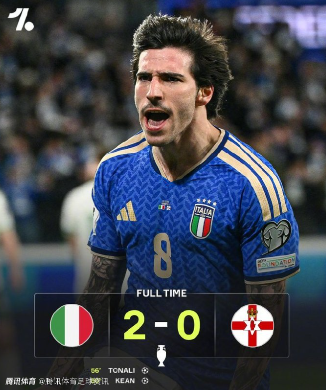 詹俊：伤愈复出的托纳利立功了 意大利队再一次站在世界杯决赛圈门前