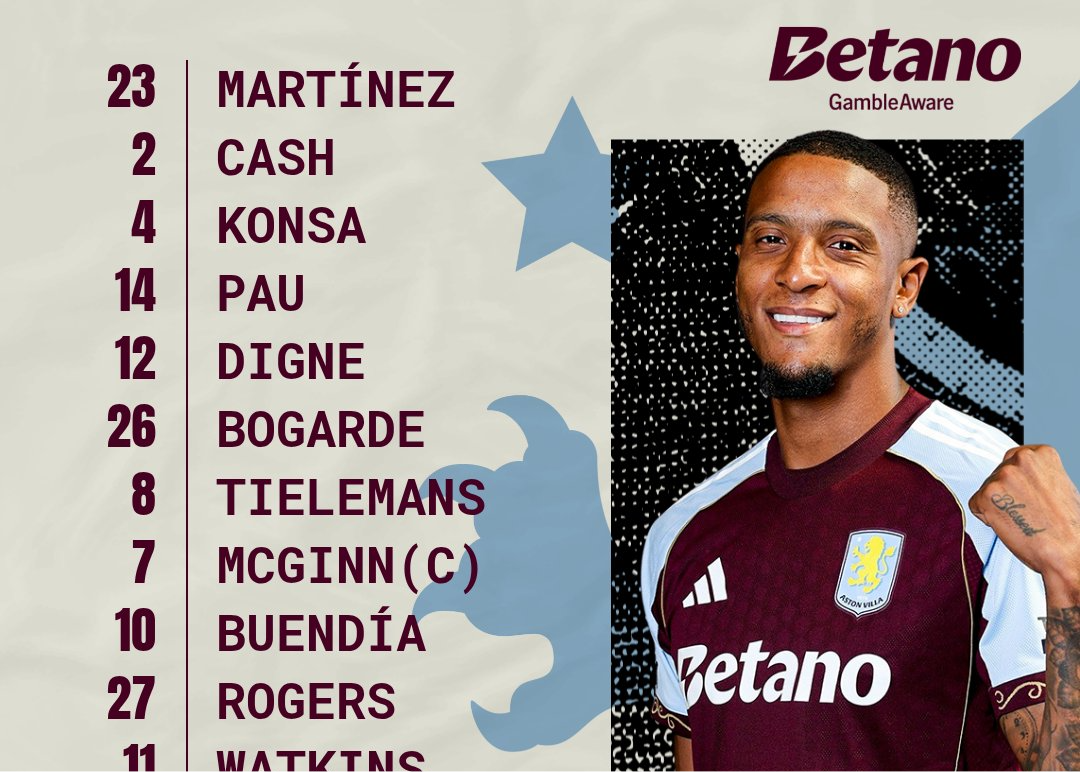 富勒姆vs维拉首发：史密斯·罗、沃特金斯出战，桑乔替补