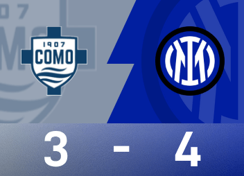 意甲战报：图拉姆、邓弗里斯均双响，国米客场4-3逆转科莫