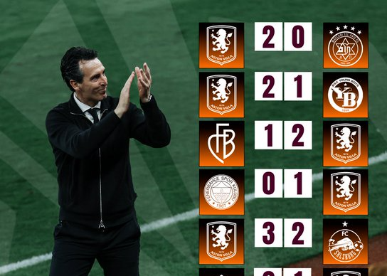 9连胜！阿斯顿维拉创英格兰球队欧联杯连胜新纪录