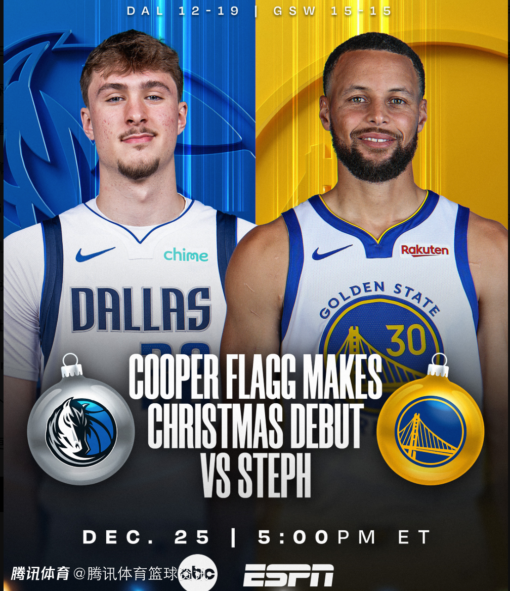 圣诞大战独行侠vs勇士前瞻：克莱战旧主欲强势证明 库里能否打破圣诞魔咒