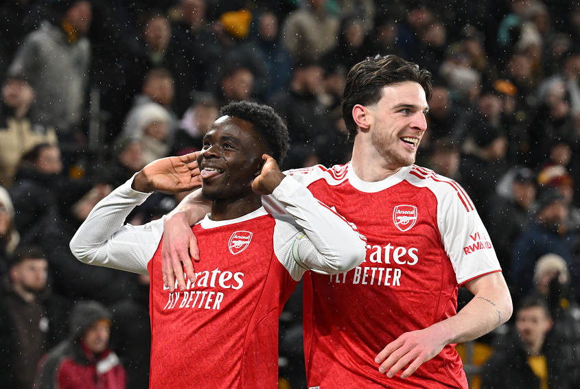 英超：萨卡闪击破球荒 阿森纳2-2倒数第一 交手9连胜戛然而止