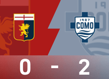 意甲战报：迪奥恩、杜维卡斯破门，科莫2-0战胜热那亚