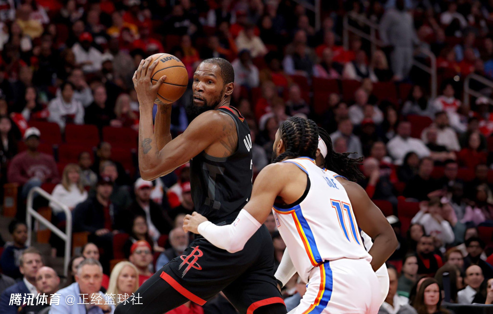 火箭末节崩盘惨负雷霆遭双杀！四大首发合计60中18 近5战4败仍居第6