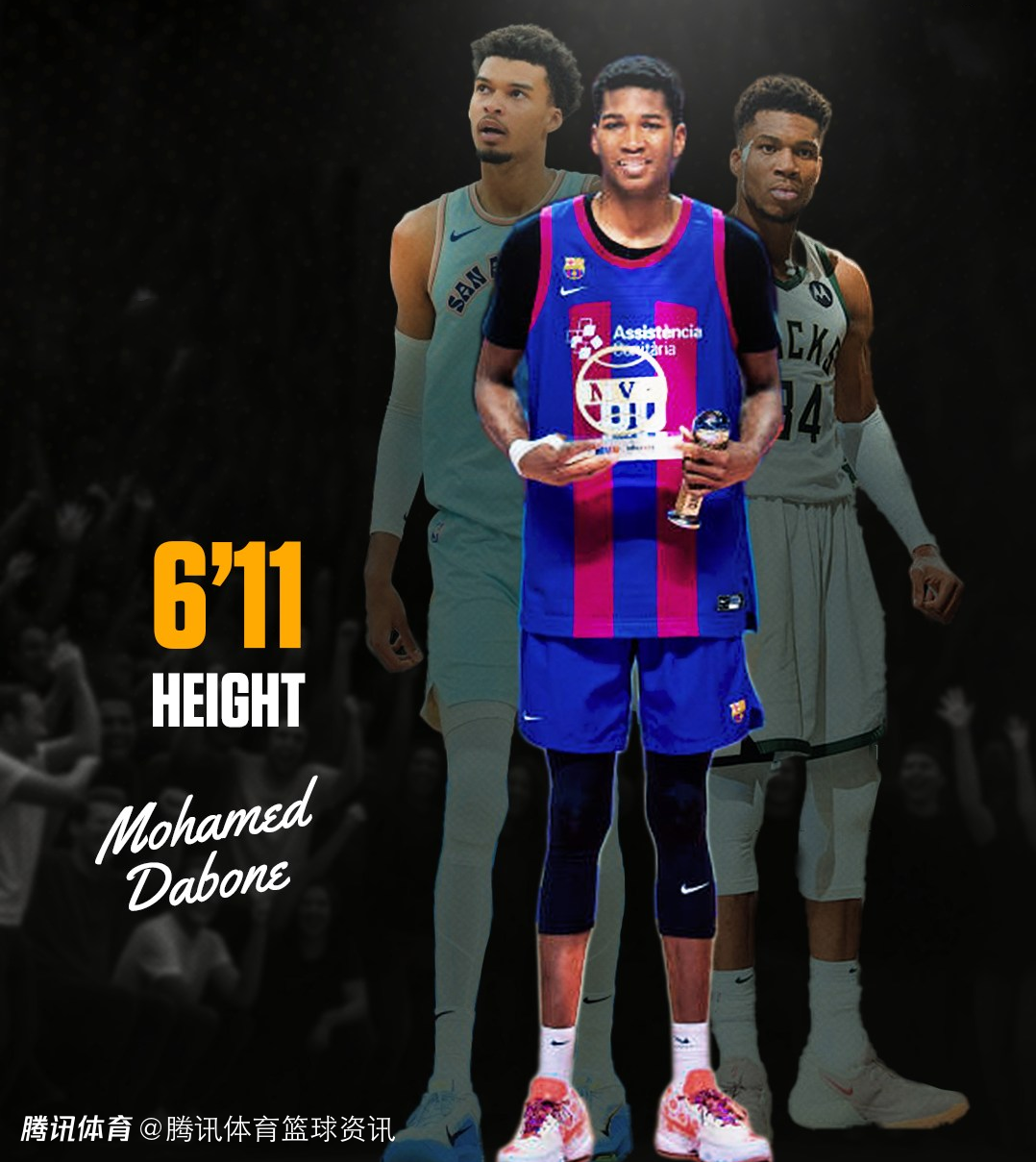 文班+字母哥？巴萨14岁小将身高2米11 2030年才能参加NBA选秀