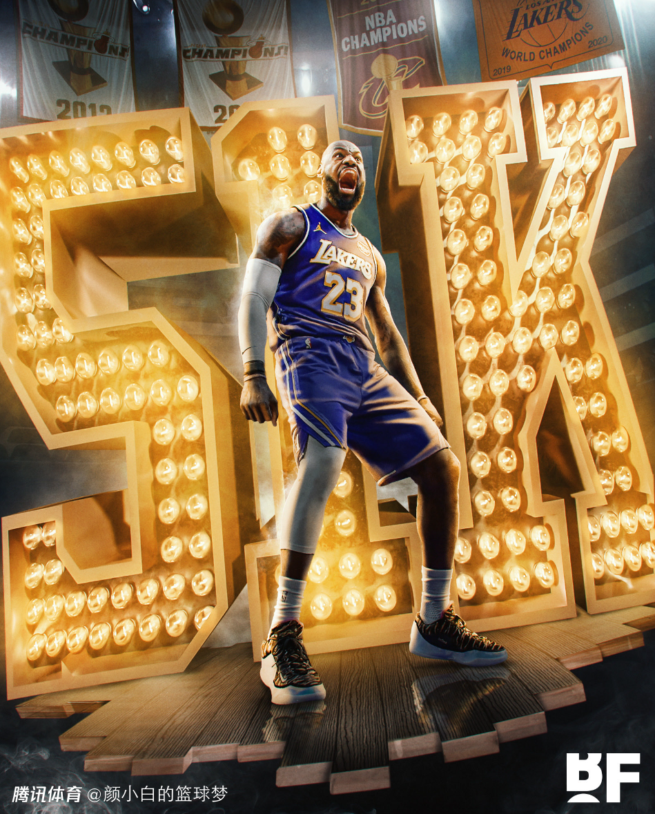 51000分里程碑！美媒再赞詹皇GOAT 41岁后场均26+7+7超猛