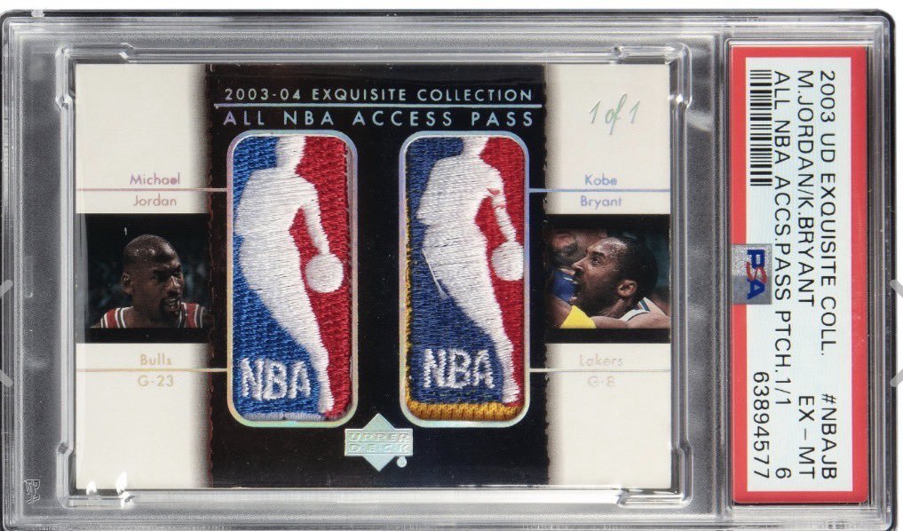 科比、乔丹双球星卡拍出317万美元 成为篮球卡牌历史成交价第七高