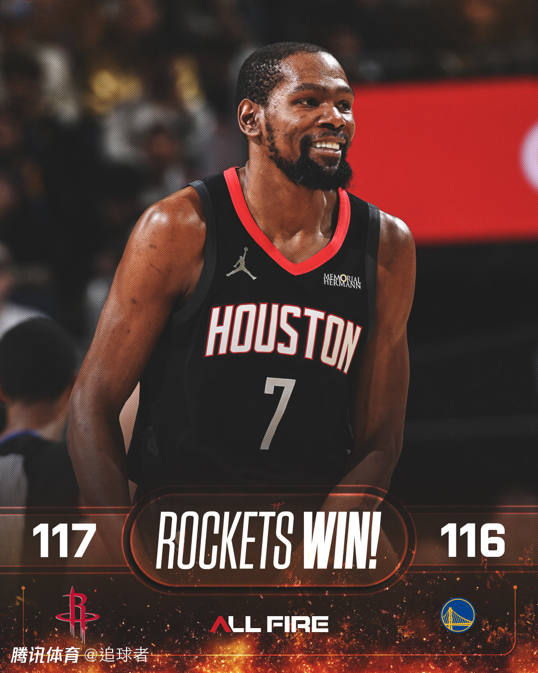 轰31+8+8弑旧主！杜兰特与库里拥抱互赞 赛后KD带队撸铁加练