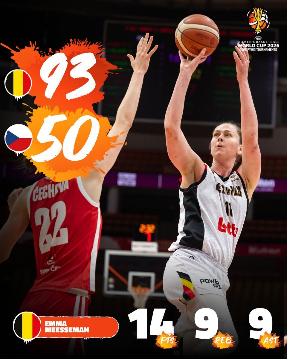 女篮世预赛-比利时43分大胜捷克5战全胜 也送马里晋级女篮世界杯