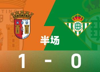 欧联半场：格里利奇闪击，巴尔特拉进球被吹，布拉加1-0贝蒂斯