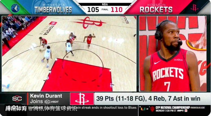 年轻球员带给你什么活力？杜兰特：我才是那个给他们提供活力的