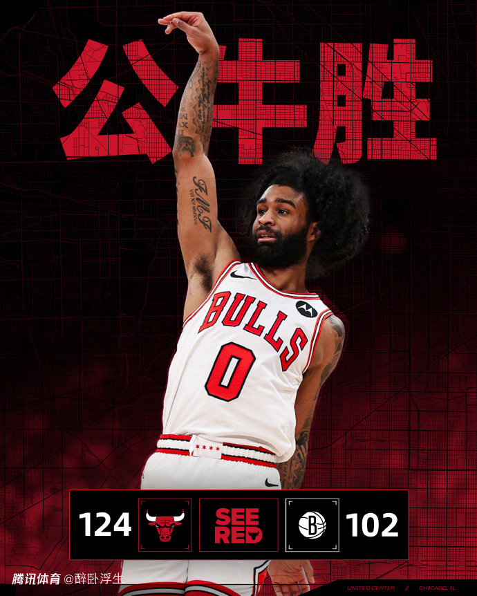 公牛7人上双大胜篮网拒被三杀 怀特24分武切维奇17+11+6