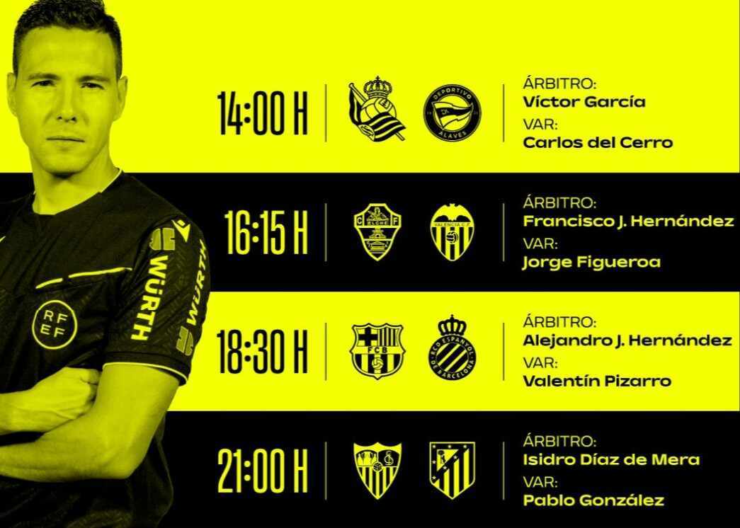 本轮西甲首个比赛日裁判安排：“平方哥”执法加泰德比