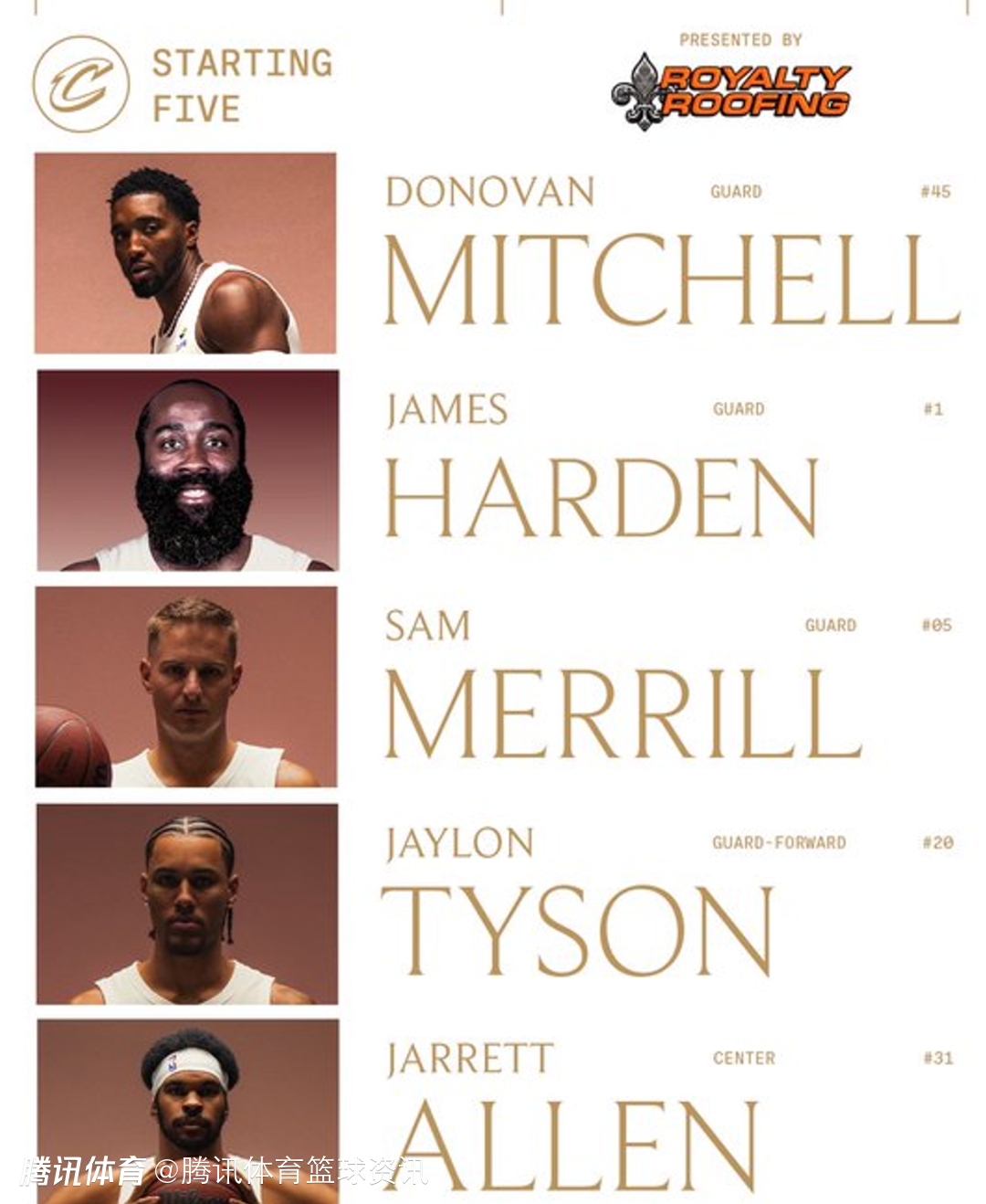 骑士vs国王首发出炉！哈登迎新东家首秀 顶替韦德进入先发阵容