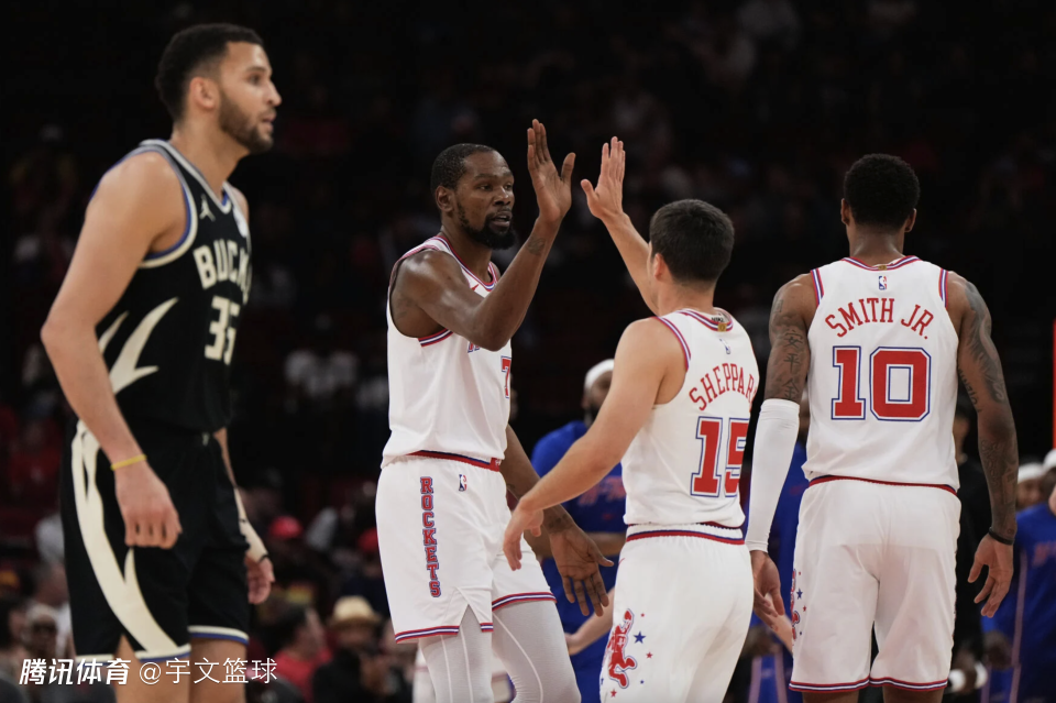 火箭险胜残阵雄鹿升西部第5！杜兰特19+8拒绝逆转 谢泼德9记三分新高