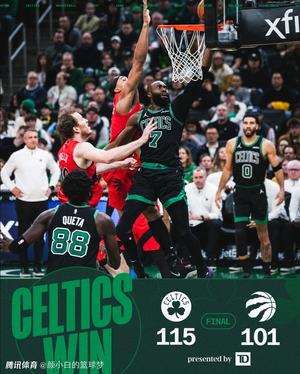 出战12胜2负！塔图姆近五战场均26+12绿凯夺冠赔率超马刺升第二