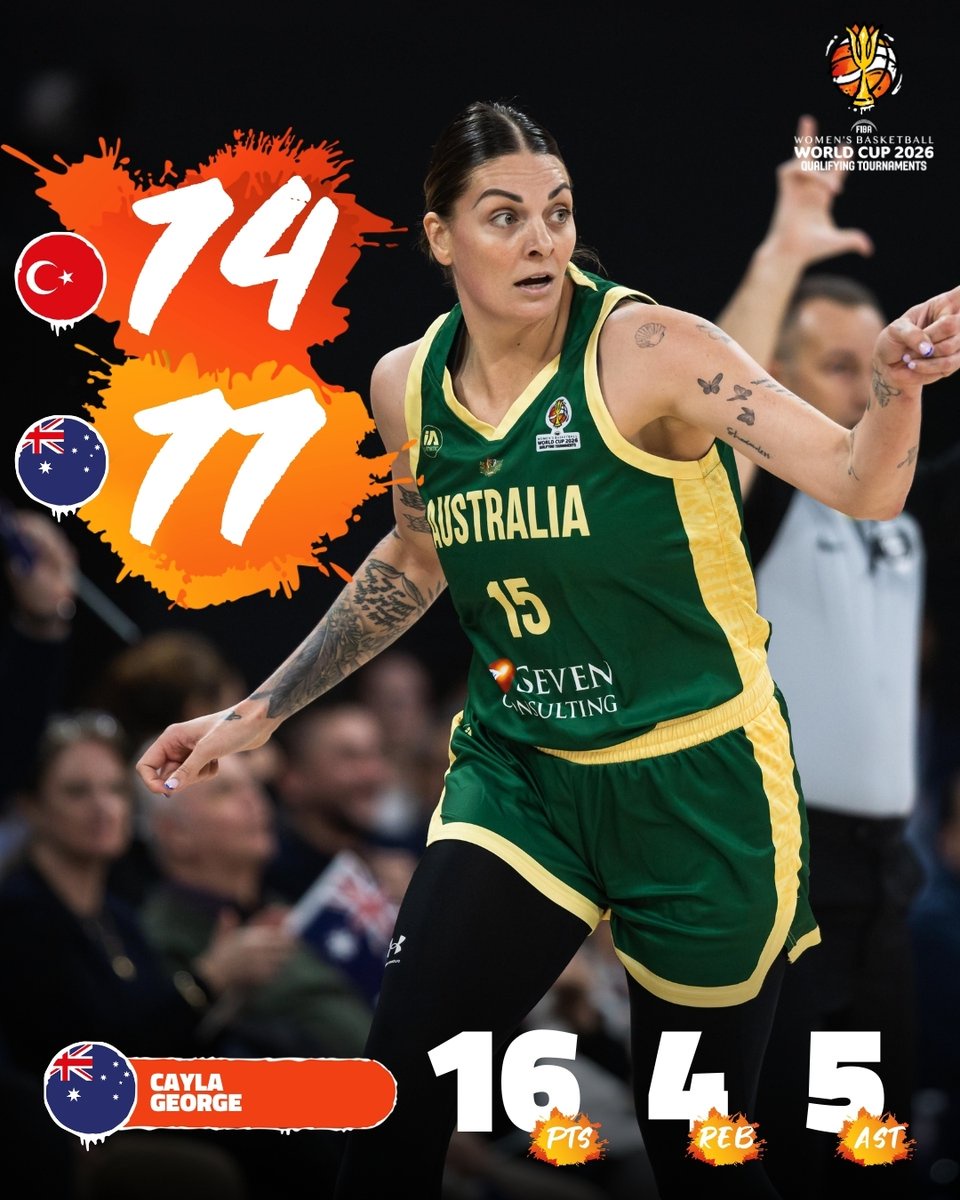 女篮世预赛四连胜保持不败！澳大利亚3分险胜土耳其 史密斯18+10乔治16+4+5+3