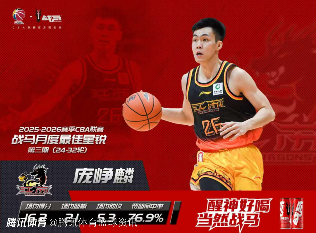 连续三期当选！CBA官方：庞峥麟当选第三期月度最佳星锐球员