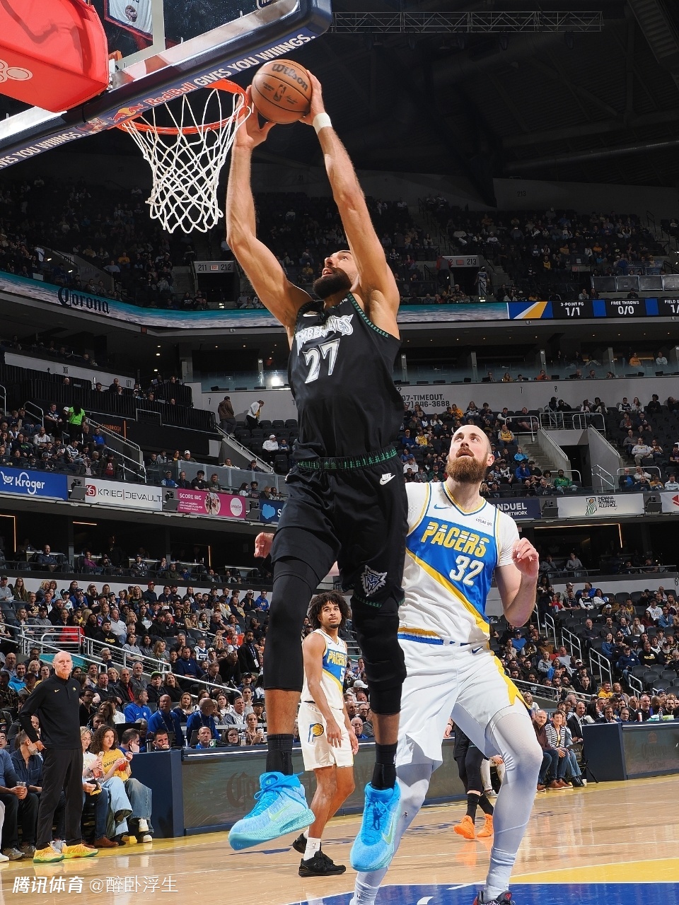 森林狼最多领先31分大胜横扫步行者 多森姆24分兰德尔19分