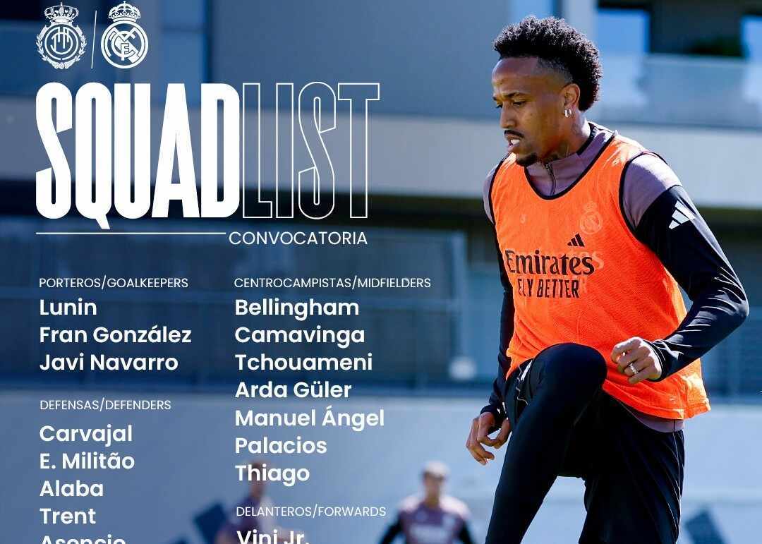 皇马公布对阵马略卡大名单：姆巴佩领衔，米利唐回归