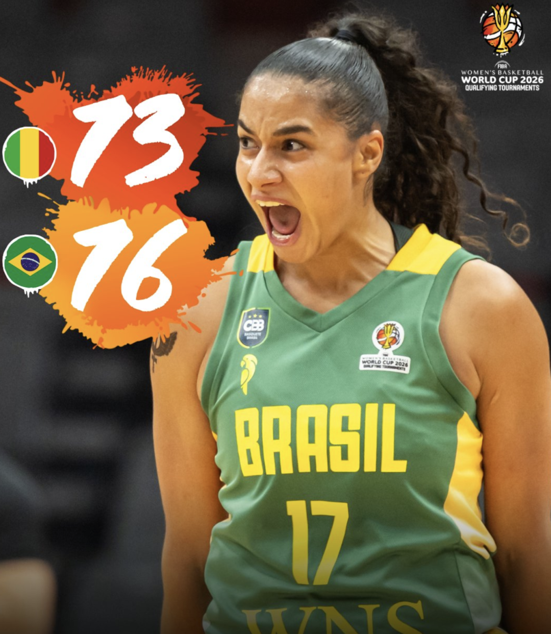 女篮世预赛-卡多佐17+11巴西15-0高潮逆转马里 送中国女篮提前晋级