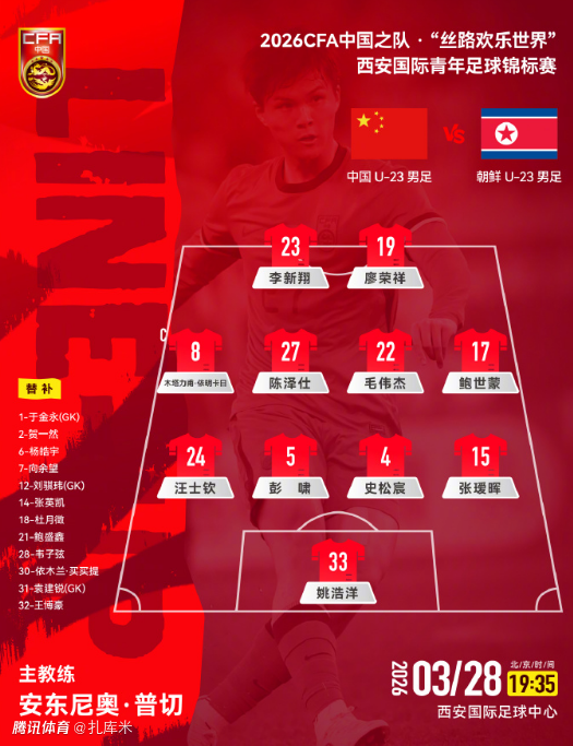 半场战报-李光明补射破僵、彭啸伤退，U23国足暂0-1朝鲜