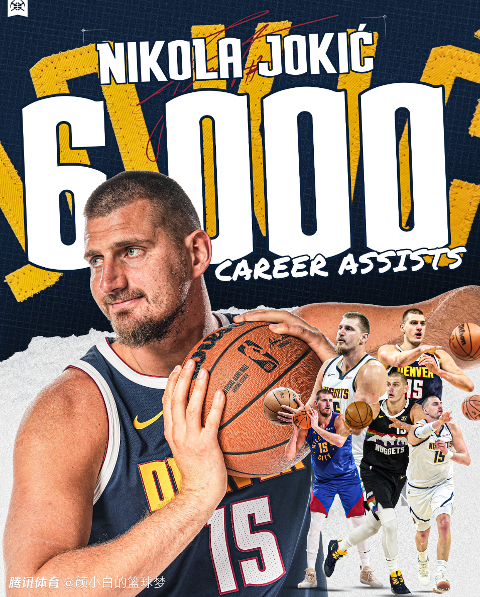 轰23+21+19创八纪录！约基奇背仅差32助达成场均三双 1点中锋第一