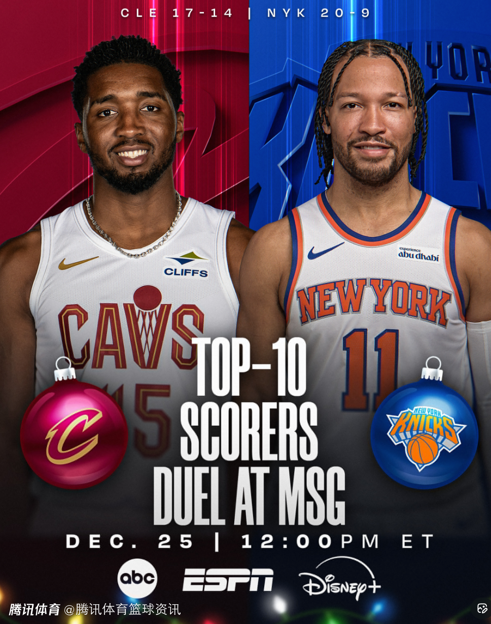 圣诞大战骑士vs尼克斯前瞻：布伦森复出PK米切尔 莫布利有望回归助力球队