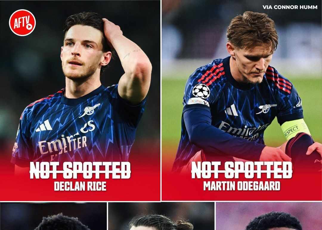 跟队记者：赖斯、萨卡、厄德高等6人缺席阿森纳今日训练