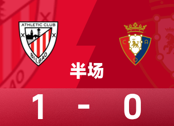 西甲半场：古鲁泽塔破门，托罗争议逃点，毕包1-0奥萨苏纳