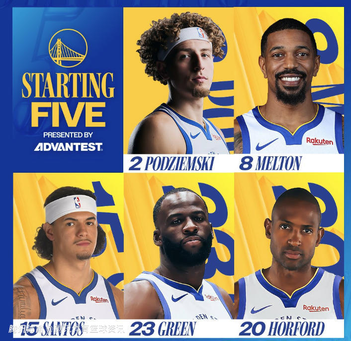 火箭vs勇士首发出炉：小贾复出谢泼德回归替补席 桑托斯顶替穆迪