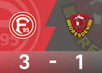 德乙战报：伊顿传射，伊约哈破门，杜塞尔多夫3-1德累斯顿