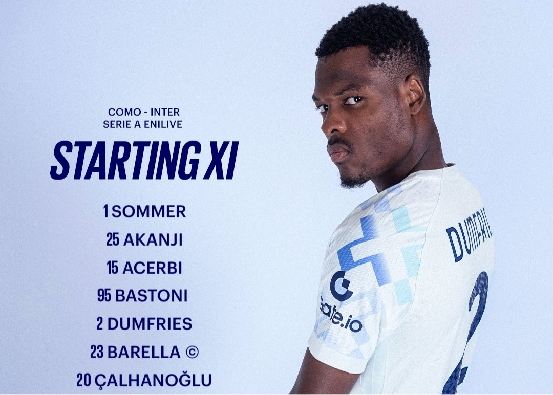 国米客战科莫首发：皮奥、恰20、巴斯托尼、巴雷拉出战