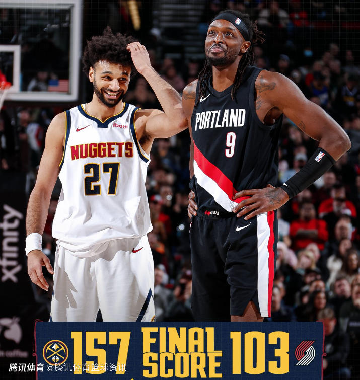 连刷纪录！掘金单场157分本赛季联盟最高 狂赢54分创队史常规赛新高