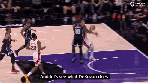 动作有点大！德罗赞击中拉松头部险引冲突 被裁判吹罚一级恶意犯规