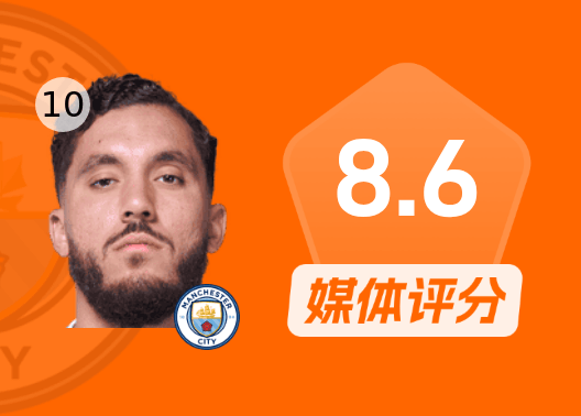 谢尔基比赛数据：2助攻/传球成功率88.33%/2关键传球，评分8.6分