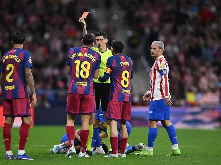 西裁委会承认杰拉德·马丁应该被罚下，马竞表示感谢