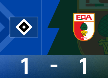 德甲战报：查维斯破门，科尼格斯多弗扳平，汉堡1-1奥格斯堡