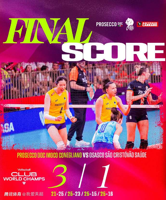 3-1！朱婷斩13分+率队逆转东道主进世俱杯决赛，关键发球轮拯救球队