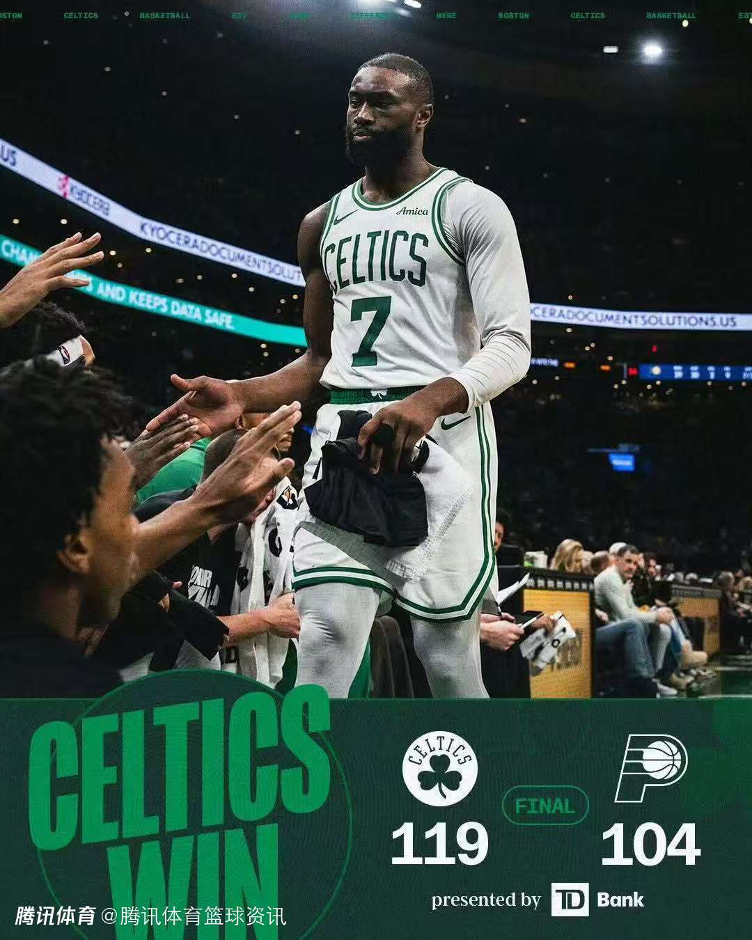 杰伦-布朗：绿军对凯塔依赖度很高 怀特有机会当选年度最佳防守球员