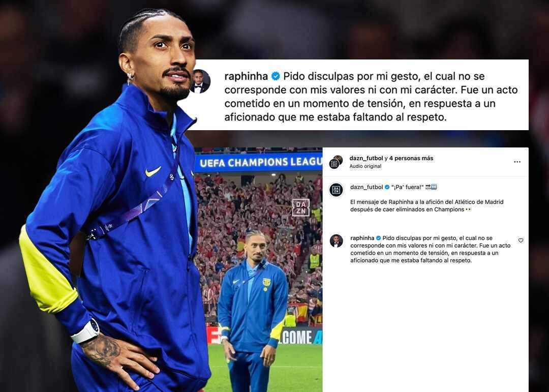 拉菲尼亚就挑衅马竞手势致歉：那是在紧张时刻做出的举动