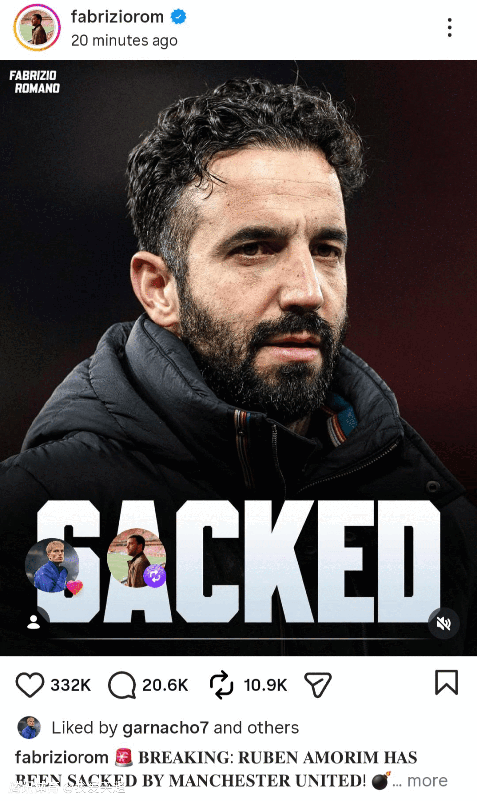 幸灾乐祸？加纳乔庆祝阿莫林下课！4大弃将天亮了：曼联生涯或迎转折