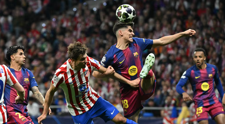 欧冠：巴萨2-1胜马竞 总分2-3被淘汰 亚马尔破门中卫红牌