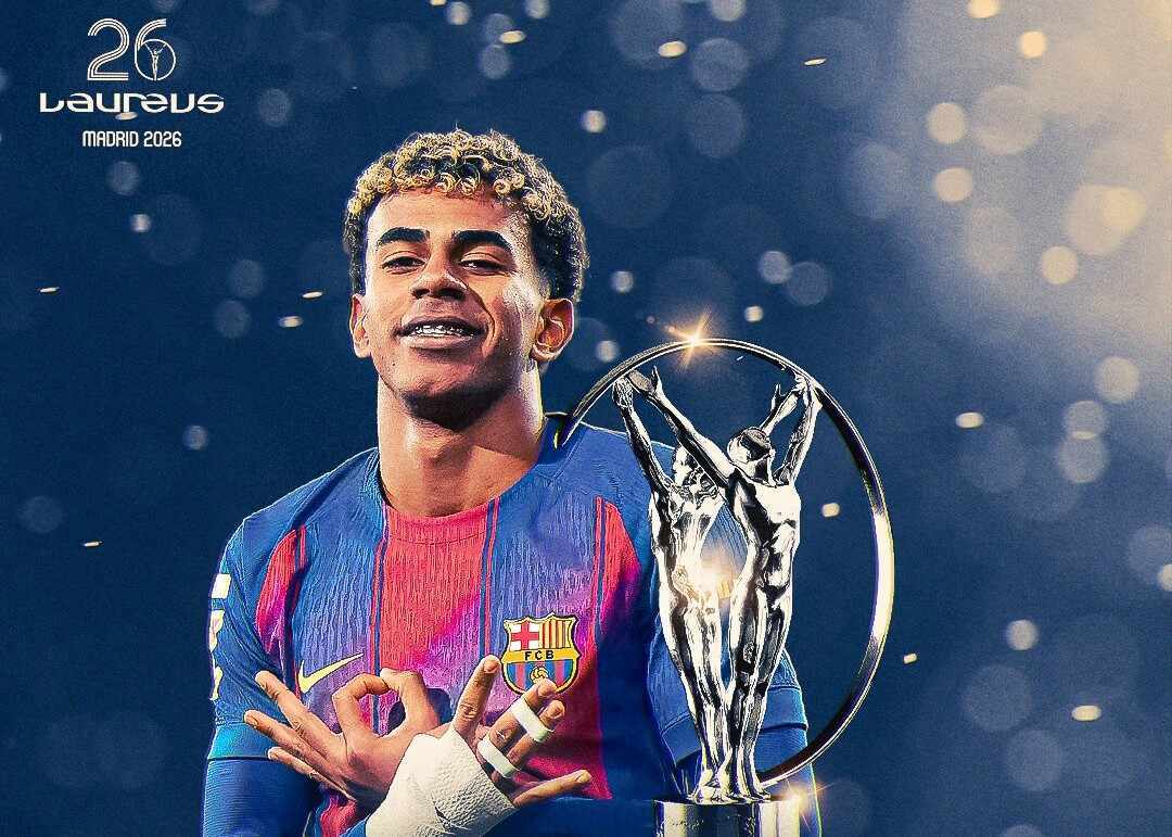 连续两年获奖！官方：亚马尔荣获劳伦斯世界最佳年轻运动员奖