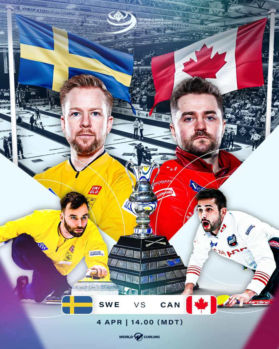 男子冰壶世锦赛奖牌战：瑞典回归对决加拿大，埃丁冲第八冠！美英争铜